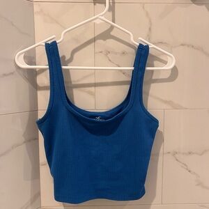 Hollister Blue Ribbed Crop Top